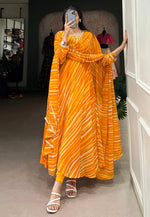Load image into Gallery viewer, Orange Georgette Readymade Anarkali Suit
