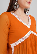 Load image into Gallery viewer, Orange Georgette Readymade Punjabi Suit
