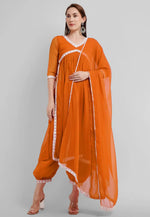 Load image into Gallery viewer, Orange Georgette Readymade Punjabi Suit
