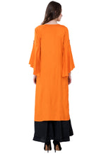 Load image into Gallery viewer, Orange Rayon Kurta Set With Palazzo
