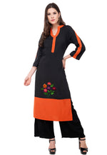 Load image into Gallery viewer, Orange Rayon Kurta Set With Palazzo

