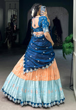 Load image into Gallery viewer, Orange Silk Circular Lehenga Choli
