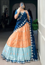 Load image into Gallery viewer, Orange Silk Circular Lehenga Choli
