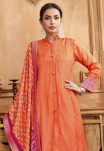 Load image into Gallery viewer, Orange Silk Readymade Anarkali Suit

