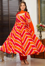 Load image into Gallery viewer, Orange Silk Readymade Pant Style Suit
