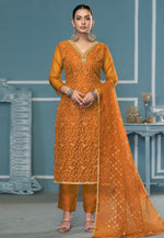 Load image into Gallery viewer, Orange Viscose Pakistani Suit
