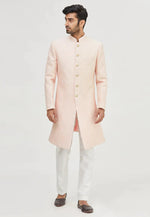 Load image into Gallery viewer, Peach Art Silk Indo Western Sherwani
