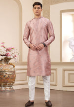 Load image into Gallery viewer, Peach Art Silk Kurta Pajama
