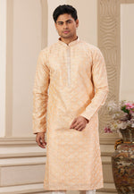 Load image into Gallery viewer, Peach Art Silk Kurta Pajama

