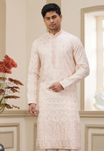 Load image into Gallery viewer, Peach Art Silk Kurta Pajama
