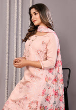 Load image into Gallery viewer, Peach Chanderi Readymade Pant Style Suit
