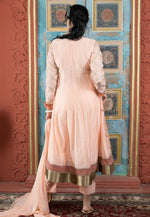 Load image into Gallery viewer, Peach Chanderi Silk Readymade Pant Style Suit
