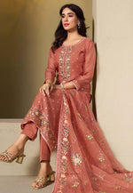 Load image into Gallery viewer, Peach Chiffon Pakistani Suit
