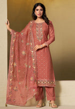 Load image into Gallery viewer, Peach Chiffon Pakistani Suit
