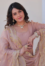 Load image into Gallery viewer, Peach Chiffon Readymade Anarkali Suit
