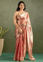 Load image into Gallery viewer, Peach Chiffon Saree With Blouse
