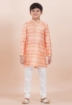 Load image into Gallery viewer, Peach Cotton Jacquard Kids Kurta Pajama
