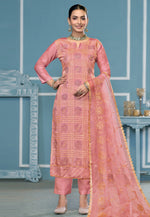 Load image into Gallery viewer, Peach Cotton Pakistani Suit
