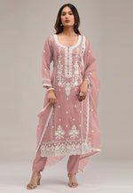 Load image into Gallery viewer, Peach Cotton Pant Style Suit
