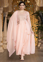 Load image into Gallery viewer, Peach Cotton Readymade Anarkali Suit
