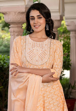 Load image into Gallery viewer, Peach Cotton Readymade Pakistani Suit
