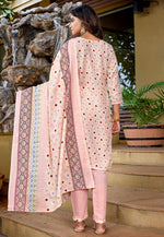 Load image into Gallery viewer, Peach Cotton Readymade Pakistani Suit
