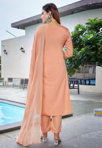 Load image into Gallery viewer, Peach Cotton Readymade Pant Style Suit
