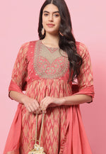 Load image into Gallery viewer, Peach Cotton Silk Readymade Pakistani Suit

