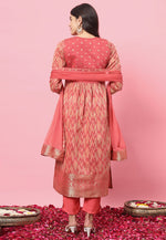 Load image into Gallery viewer, Peach Cotton Silk Readymade Pakistani Suit
