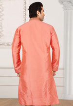 Load image into Gallery viewer, Peach Dupion Silk Kurta Pajama
