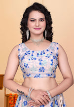 Load image into Gallery viewer, Peach Faux Georgette A Line Lehenga Choli
