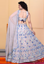 Load image into Gallery viewer, Peach Faux Georgette A Line Lehenga Choli

