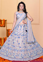Load image into Gallery viewer, Peach Faux Georgette A Line Lehenga Choli

