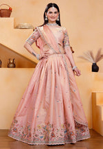 Load image into Gallery viewer, Peach Georgette Lehenga Choli
