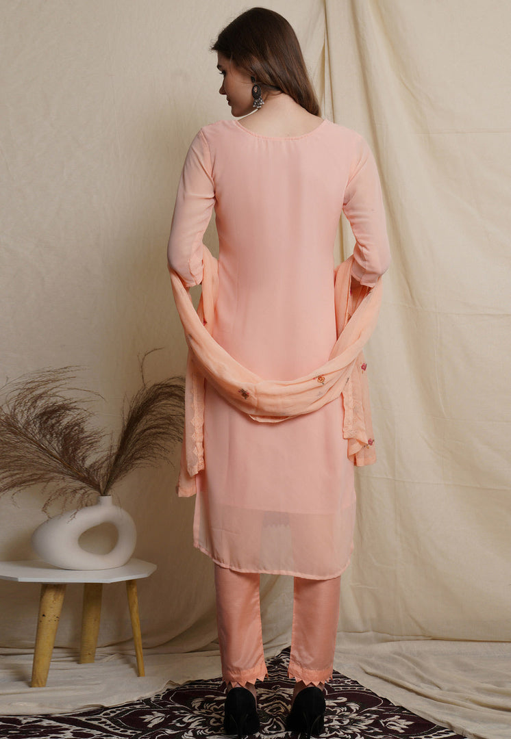 Peach Georgette Pakistani Suit