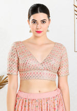 Load image into Gallery viewer, Peach Georgette Readymade Blouse
