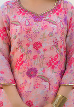 Load image into Gallery viewer, Peach Georgette Readymade Palazzo Suit
