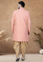 Load image into Gallery viewer, Peach Jacquard Indo Western Suit
