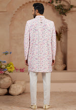 Load image into Gallery viewer, Peach Jacquard Jacket Style Sherwani
