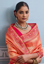 Load image into Gallery viewer, Peach Kanjivaram Silk Saree