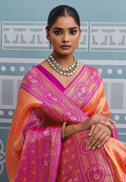 Peach Kanjivaram Silk Saree