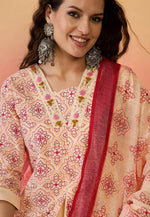 Load image into Gallery viewer, Peach Khadi Readymade Pakistani Suit

