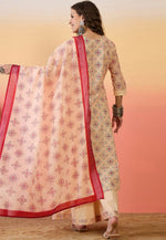 Load image into Gallery viewer, Peach Khadi Readymade Pakistani Suit
