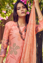 Load image into Gallery viewer, Peach Muslin Pakistani Suit
