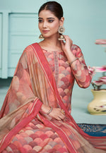 Load image into Gallery viewer, Peach Muslin Pant Style Suit
