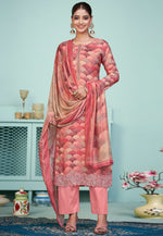 Load image into Gallery viewer, Peach Muslin Pant Style Suit
