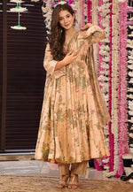Load image into Gallery viewer, Peach Muslin Readymade Pant Style Suit
