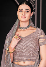 Load image into Gallery viewer, Peach Net Lehenga Choli
