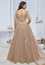 Load image into Gallery viewer, Peach Net Lehenga Choli For Wedding
