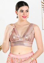 Load image into Gallery viewer, Peach Net Readymade Blouse
